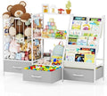 Kids Bookshelf and Toy Storage Organizer - 3-Tier Sling Bookcase, 47.2" W