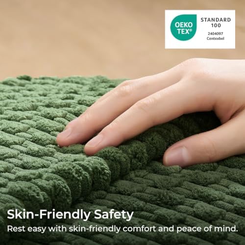 Kevin Textile Soft Corduroy 26x26 Inch Pillow Covers 2 Pack, Moss Green