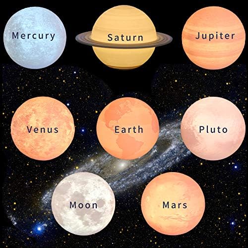 Night Light Moon Light Magnetic Floating Planet Lamp Interior 3D Print LED Bedside Nursing Creative Gift Table Lamp (18cm Pluto)