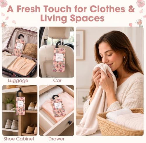 Large 12 Packs Baby Powder Hanging Scented Sachets Long-Lasting Closet Deodorizer Air Freshener Fabric Refresher Odor Eliminator for Drawer Home Fragrance Gift Set