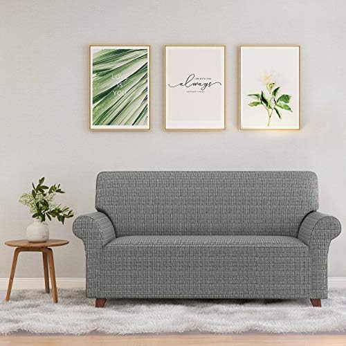 ZNSAYOTX Couch Covers for 3 or 4 Cushion Couch High Stretchy Spandex Pet Friendly Sofa Slipcover 1 Piece Non Slip Couch Covers Extra Large Furniture Protector (Black and White, XL Sofa)