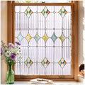 Stained Glass Window Film, Reeded Glass Film Static Cling, 17.5" x 78.7"