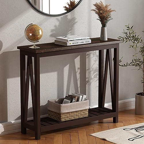 ChooChoo Farmhouse Console Table, Narrow Sofa Table for Entryway, 40 Inch