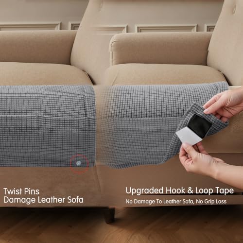 SUBRTEX Stretch Couch Arm Covers Set of 2, Non-Slip Sofa Armrest Slipcovers