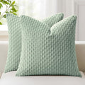 Kevin Textile Soft Corduroy 18x18 Inch Pillow Covers 2 Pack, Grey Green