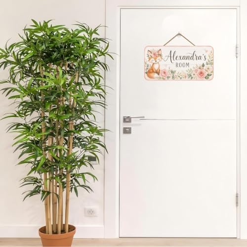 Custom Door Sign Woodland Animals Nursery Wall Art Girls Name Sign Boho Fox Decor