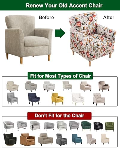 CRFATOP Accent Chair Cover, Stretch Armchair Slipcover for Living Room,52