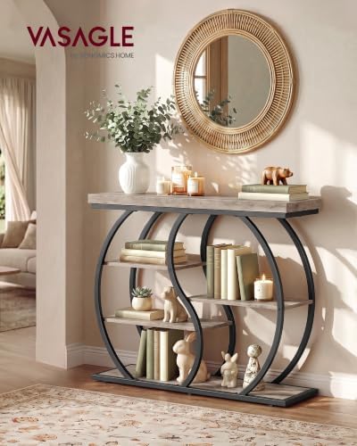 VASAGLE 39.4 Inchs Entryway Table, 5-Tier Console Table, Narrow Sofa Table