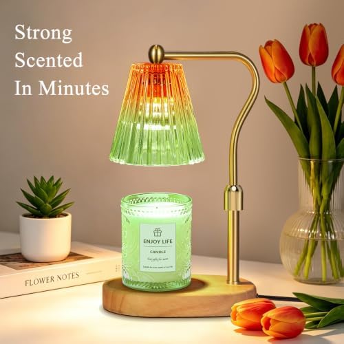 seenlast Red Green Candle Warmer Lamp with Timer Dimmer Adjustable Height,Mothers Day Gifts,Electric Wax Warmer Vintage Home Decor for Scented Jar Candles,Birthday Gifts for Women