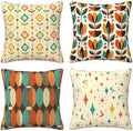 Mid Century Morden Decorative Throw Pillow Covers 18x18 Inch Set of 4
