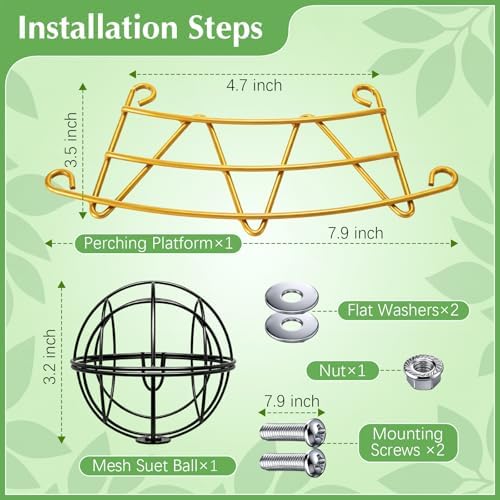Metal Perch Extender & Suet Ball Holder Compatible with Bird Buddy Feeder