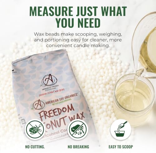American Soy Organics Freedom Coconut Soy Wax Beads, Candle Wax, 1 lb