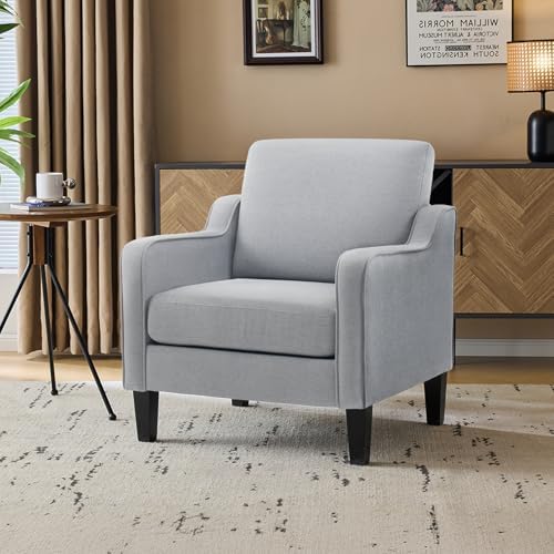 VINGLI Accent Chair, Linen Upholstered Armchair, 380 LBS, Living Room