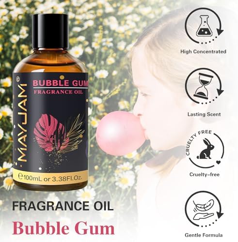 MAYJAM Bubble Gum Fragrance Oil for Diffusers for Home, 100ML/3.38FL.OZ