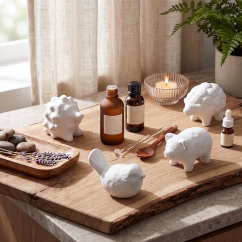 Thenshop 4 Pcs Ceramic Stone Diffuser Aromatherapy Stone for Essential Oil