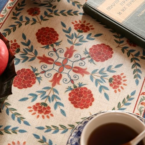 patdrea Designer French Elegant Floral Table Runner,12"X87"