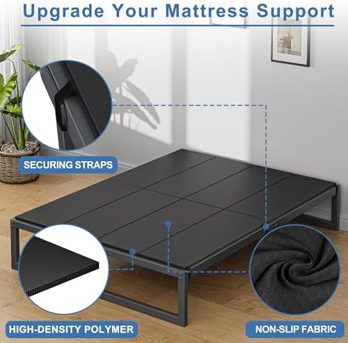 Lutown-Teen Bunkie Board Twin XL High-Density Polymer Bed Support, Black