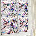 Rainbow Magnolia Stained Glass Window Privacy Film 17.5"x78.7"