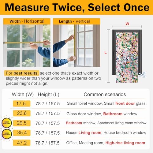 Rainbow Window Privacy Film Decorative Window Sticker, 3D Static Stained Glass Cling Tint for Home Heat Control Non-Adhesive, 11.8 Inch * 157.4 Inch