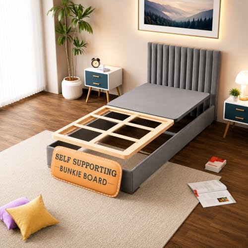 Premium 38mm Split Wood Bunkie Board Twin XL Size Bed - 2-Piece Under Mattress Support Board, Fully Assembled, Fabric Ventilation Cover - Replaces Wooden Slats or Box Spring for Bed Frames