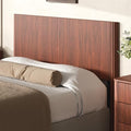 Boho Queen Size Fluted Headboard Only with Arched Corrugated, Walnut