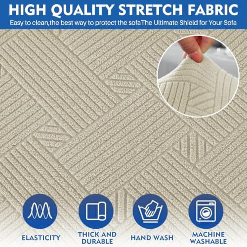 XINEAGE Loveseat Slipcover Pet Friendly, Stretch Couch Cover,Khaki