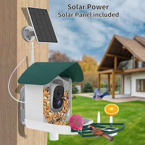 Fazoxo Bird Feeder with Camera,Birds House Camera,Solar Powered,AI Bird ID
