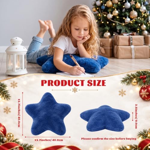 Soaoo 5 Pcs Star Fluffy Pillow Star Shape Pillow, Vintage Contrast