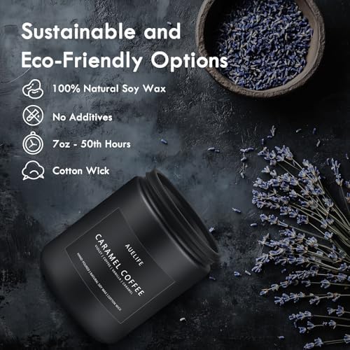 Caramel Coffee Candle | Men Scented Candles for Home, Candles Gifts for Women Men - Soy Candle for Home Scented - Aromatherapy Gifts for Men - 7oz 50 Hours Long Burning
