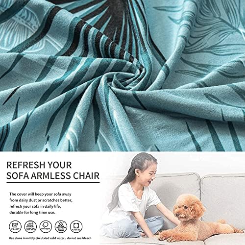 Eco-Ancheng Armless Chair Slipcover Removable Armless Accent Chairs Covers Washable Armless Slipper Chair Slipcover Printed Armless Chair Furniture Protector Covers for Living Dining Room Hotel