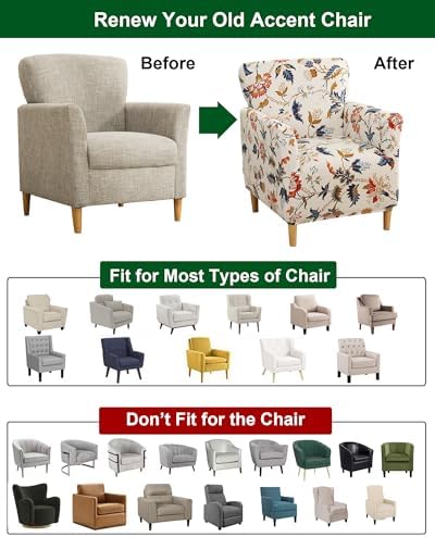 CRFATOP Accent Chair Cover, Stretch Armchair Slipcover for Living Room,44