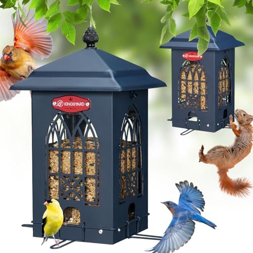 Kingsyard 5 Lbs Squirrel Proof Bird Feeders with Weight-Activated Perches