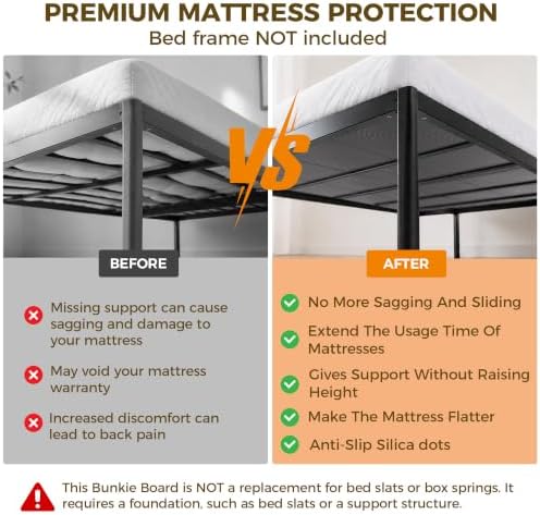 Heavy Duty King Size Bunkie Board 76x80'' King Sagging Mattress Support & Mattress Support Board for King Bed Under Mattress Bed Support Board Compatible with King Size Bed Slats Support