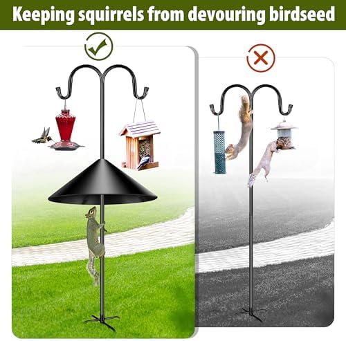Squirrel Baffle,19-Inch Squirrel Baffle for Bird Feeder Pole,Squirrel-Proofs for Outdoor Shepherd's Hooks，Outside Pole Mount Squirrels Guard(Black 2 Pack