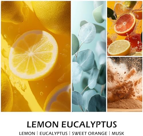 Molensun Lemon Eucalyptus Scented Candle, Soy Wax 7 oz