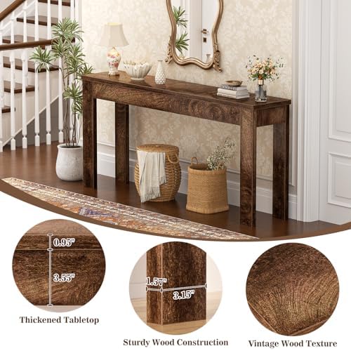 Armocity Console Table for Entryway, 47" Farmhouse Sofa Tables Narrow Long