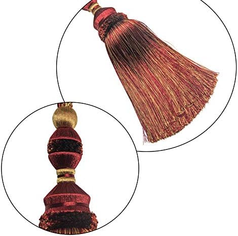 2 Pack Tassel Curtain Tiebacks Drapery Curtain Holdbacks-Red