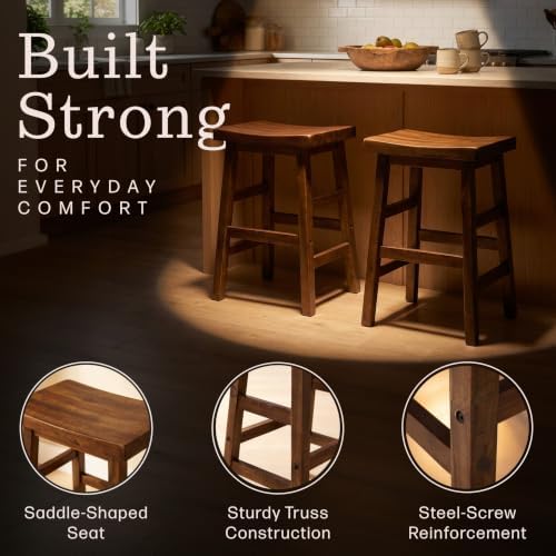 Alaterre Furniture Durango Counter Height Bar Stools Set of 2, Natural, 26”