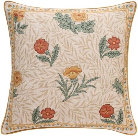 patdrea Designer French Vintage Square Throw Pillow Cover,18"x18"