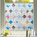 LEMON CLOUD Stained Glass Window Privacy Film Decorative, 29.5″ x 157.4″