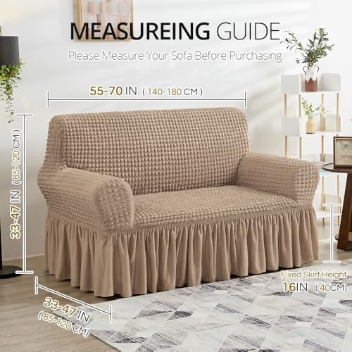NICEEC Loveseat Covers Washable Love Seat Couch Covers Slipcover with Skirt