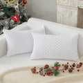 Kevin Textile Soft Corduroy 12"x20" Lumbar Pillow Covers 2 Pack, Pure White