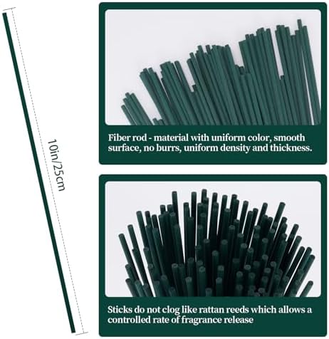130Pcs Reed Diffuser Sticks - 10inch/3mm Green Reed Sticks,Diffuser Refills,Suitable for Diffusing Essential Oil Aromas (3mm x 25cm (130pcs))