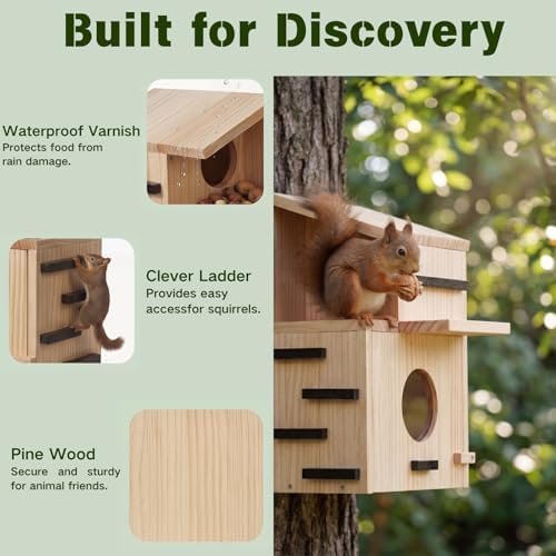 Large Wooden Squirrel House Outdoor,Squirrel Nesting Box