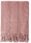 BOURINA Coral Pink Throw Blanket 60x80 Inch Knitted Soft Throw Sofa Blanket