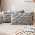 MIULEE Lumbar Decorative Throw Pillow Covers 12x20 Light Grey Corduroy