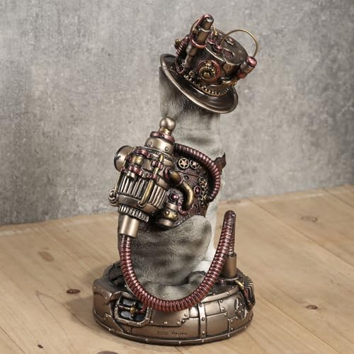 Veronese Design 6 7/8 Inch Steampunk Chaotic Neutral Cat Tinkerer Hand Painted Resin Animal Figurine