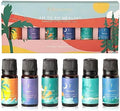 Folkulture Essential Oils Set for Diffuser | Set of 6 Everyday Aromatherapy Oils | Palo Santo, Lavender, Sandalwood, Citrus & Balanced Blend Oils | AM to PM Home Fragrance Oils & Wellness Gift Set