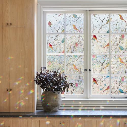Ranzdn Window Privacy Film, Stained Glass Static Cling, 17.5" x 78.7"