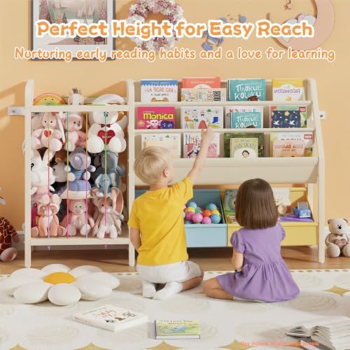 B5 Kids Bookshelf and Toy Storage, Book Shelf for Kids Blue&Yellow